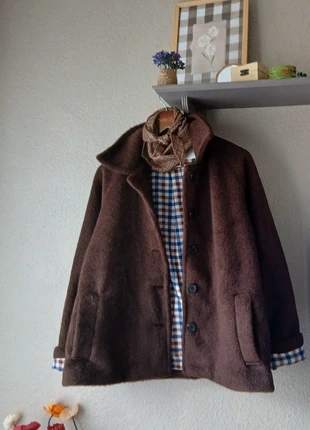 🍫Veste manteau marron chocolat épais doublé carreaux vichy vintage chic automne hiver, brand: Boutique Parisienne, condition: Very good, size: M / 38 / 10, €46.99, €50.04 includes Buyer Protection Pro