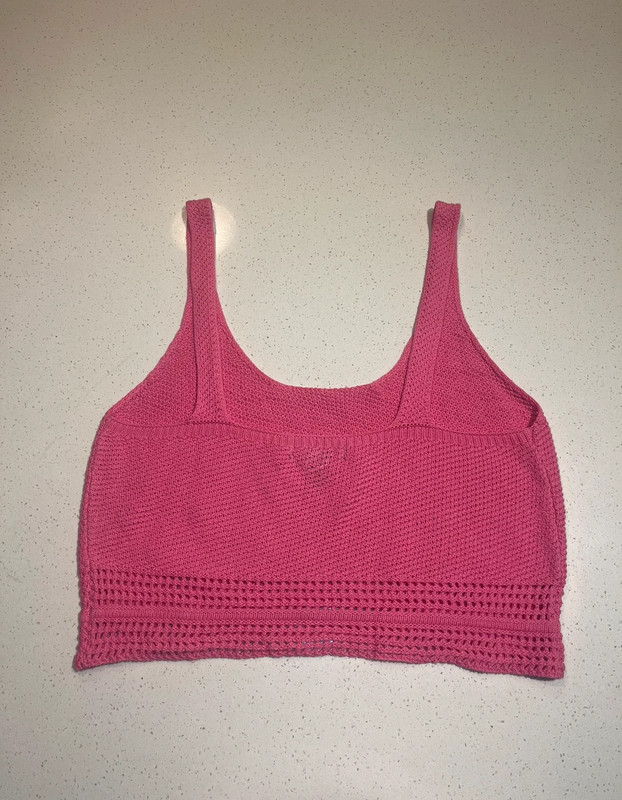 Forever 21 |  Crochet Sweater-Knit Crop Tank Top Size Large 2