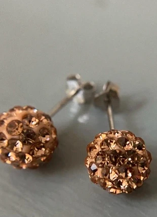 Beautiful pair of sterlingsilver earrings with gold colored crystals, estado: Novo sem etiquetas, €7.95, €9.05 inclui Proteção do Comprador