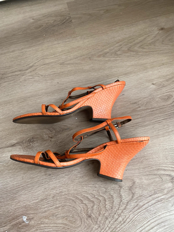 Vintage Y2k strappy sandals heels orange heels 3