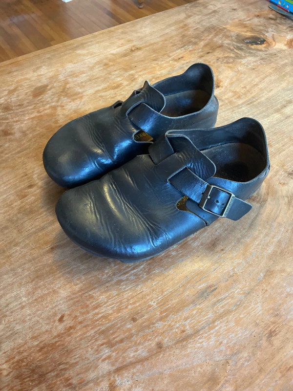 Vintage black leather Birkenstock clogs 4