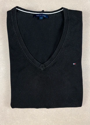 👕 Pull Tommy Hilfiger Noir Col V – Taille XL | Logo brodé coton doux et chaud, marque: Tommy Hilfiger, état: Très bon état, taille: XL, 22,00 €, 23,80 € Protection acheteurs (Pro) incluse