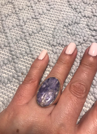 Anello in argento 925 con lepidolite bellissimo mis.19, état: Neuf sans étiquette, taille: 19 mm, 40,00 €, 42,70 € Protection acheteurs incluse