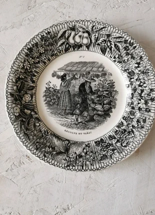 Assiettes parlante Récolte du tabac, merk: Creil et montereau, staat: Heel goed, € 20,00, € 21,70 inclusief Kopersbescherming