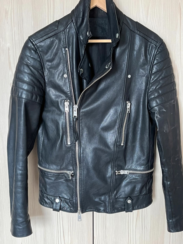 Allsaints sanderson leather jacket deals