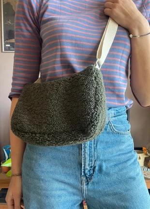 Sac à main style baguette, tissu bouclette vert - Fait main, brand: Fait Main, condition: New without tags, €30.00, €32.20 includes Buyer Protection Pro