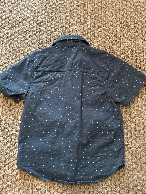 Toddler boys blue button up shirt 4