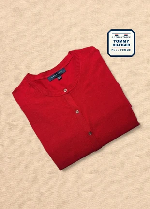 Pull Tommy Hilfiger® Authentique femme cardigan rouge taille XL Correct THF-1023, marca: Tommy Hilfiger, estado: Bom, tamanho: XL / 42 / 14, €7.00, €8.05 inclui Proteção do Comprador Pro