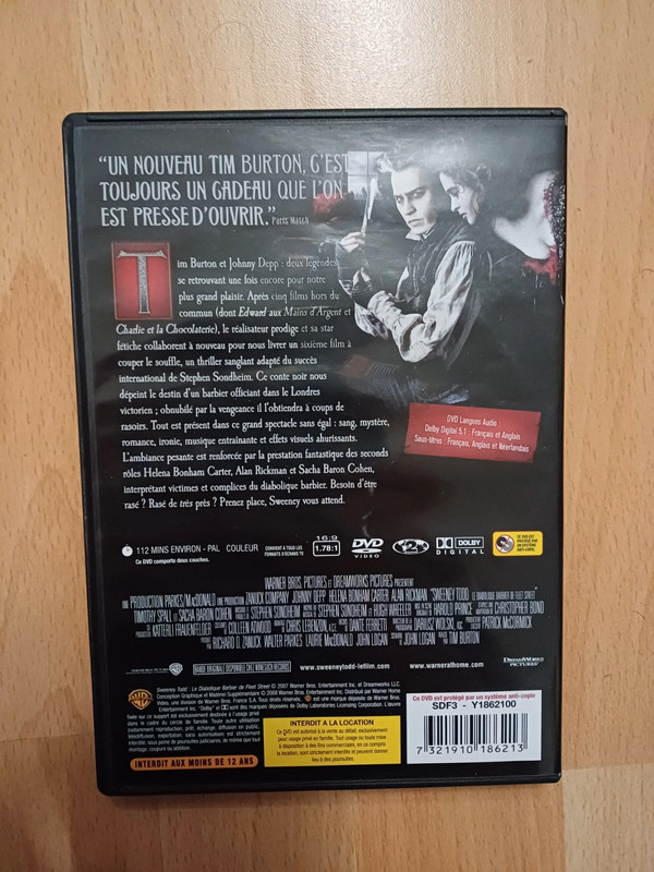 DVD Sweeney Todd Johnny Depp 2