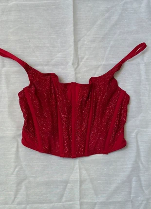 Top corset rouge glitter sexy, marque: Tendance, état: Très bon état, taille: S / 36 / 8, 5,00 €, 5,95 € Protection acheteurs incluse