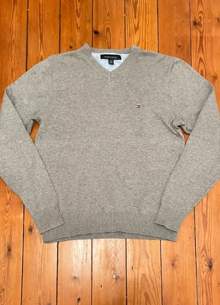 Pull léger col V Tommy Hilfiger gris clair taille XS homme V-neck sweater casual chic élégant, marque: Tommy Hilfiger, état: Très bon état, taille: XS, 18,00 €, 19,60 € Protection acheteurs incluse