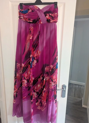 Lipsy London Pink Floral Strapless Maxi Dress Size 12, brand: Lipsy, condition: Very good, size: L / 12, £4.99, £5.94 includes Buyer Protection