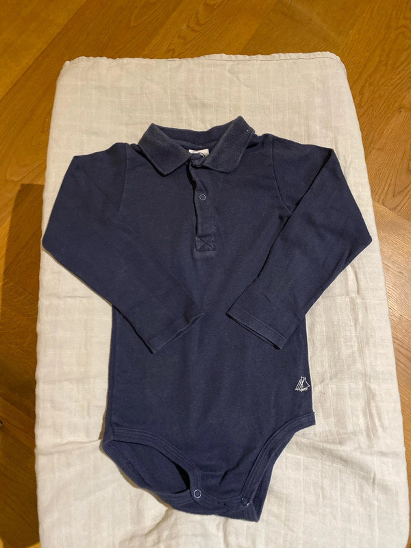 Petit Bateau polo romper maat 86 donkerblauw 1