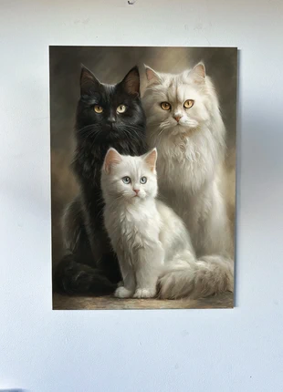 Poster métallique 30cm x 42cm Famille Chats + aimant mural fourni., brand: Animaux, condition: Very good, €28.15, €30.26 includes Buyer Protection Pro