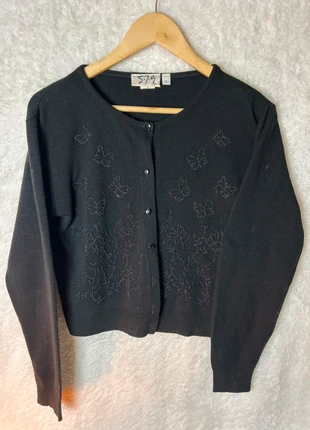 Vintage butterfly beaded cardigan, brand: Vintage Dressing, condition: Very good, size: M / UK 12-14, £5.00, £5.95 includes Buyer Protection