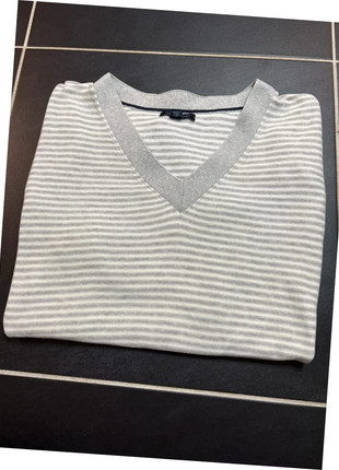 Pull Tommy Hilfiger rayé gris et blanc col V Femme taille XL 42 EU 14UK 10US, marque: Tommy Hilfiger, état: Très bon état, taille: XL / 42 / 14, 5,99 €, 6,99 € Protection acheteurs incluse