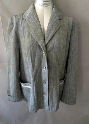 Blazer femme Afibel gris rayé taille 46 chic coupe droite parfait état, brand: Afibel, condition: Very good, size: XXXL / 46 / 18, €17.00, €18.55 includes Buyer Protection Pro