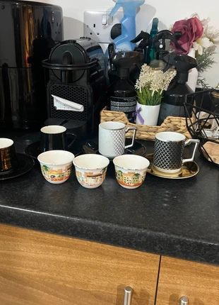 Porcelain Mix Turkish Coffee Cups and Saucers Espresso Demitasse, brand: Espresso, condition: Good, £3.00, £3.85 includes Buyer Protection