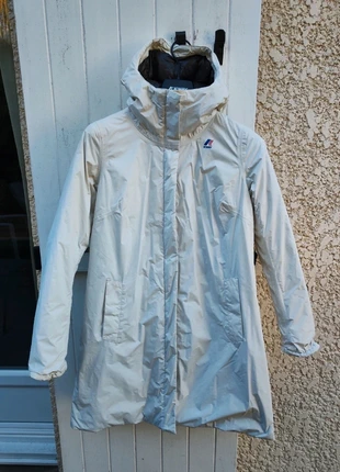 Veste longue parka matelassée imperméable K-way Stéphanie thermo plus blanche taille XS, brand: K-Way, condizioni: Ottime, taglia: XS / IT 38 / EU 34, €135.00, €142.45 include la Protezione acquisti