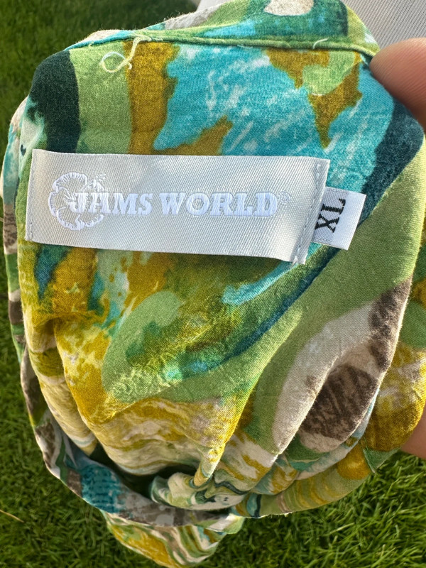 PreOwned Jams World Blouse Green Full Button Women's XL 4