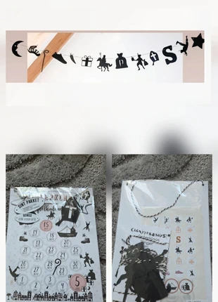 Sinterklaas aftel poster met slinger, merk: geen merk, staat: Nieuw zonder prijskaartje, € 7,50, € 8,58 inclusief Kopersbescherming