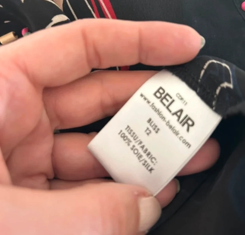 Bel air blouse bohème, chic, imprimé ethnique, 100 % soie femme, taille 2/38 - photo numéro 6