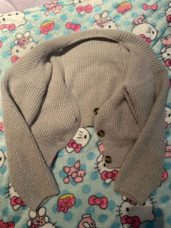 cropped grey F21 cardigan 1