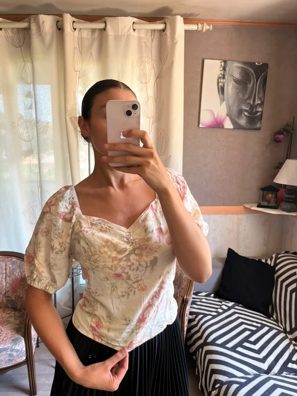 Top corset Bridgerton fleurie bohème champêtre country western - photo numéro 3