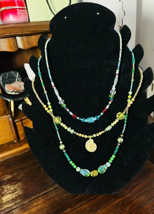 Natural stone acrylic necklace set, marca: Vintage Dressing, estado: Novo sem etiquetas, €15.00, €16.45 inclui Proteção do Comprador