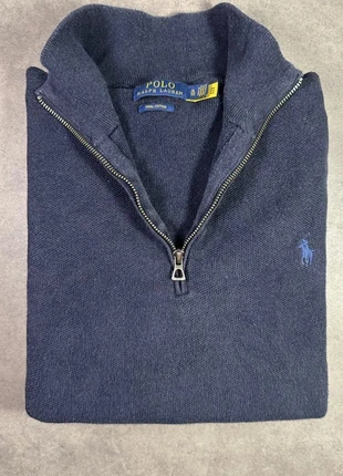 Pull camionneur 1/4 zip Ralph Lauren marine XL col montant logo brodé sweater vintage homme casual, marke: Ralph Lauren, zustand: Sehr gut, größe: XL, 44,50 €, 47,43 € inklusive Vinted-Käuferschutz