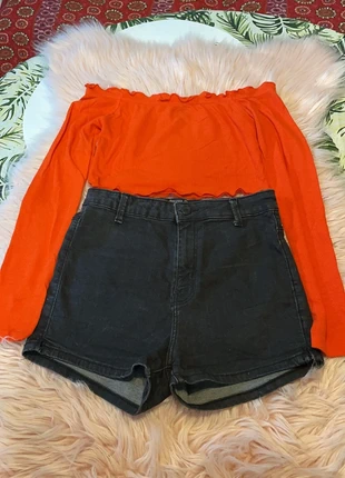 Outfit completo top naranja y short negro bershka. tenue complète short et haut orange à col bateau, marca: Bershka, estado: Nuevo sin etiquetas, tamaño: S / 36 / 8, 8,50 €, 9,63 € Protección al comprador incluida
