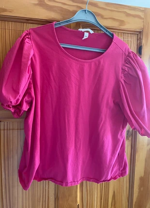 HM pink puff sleeve top, brand: H&M, condition: Very good, size: XXL / 44 / 16, €2.00, €2.80 includes Buyer Protection