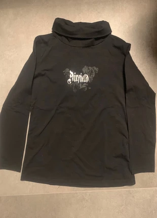 Airfield zwarte coltrui met zilveren print – maat 40, merk: Airfield, staat: Heel goed, maat: L / 40 / 12, € 17,00, € 18,55 inclusief Kopersbescherming