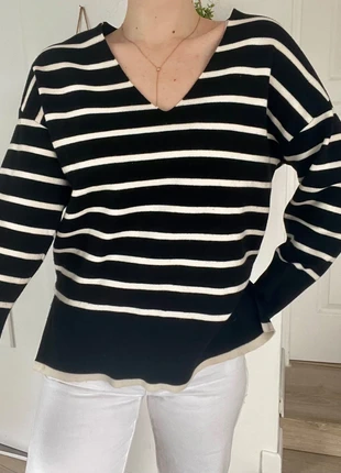 Pull col V à rayure Mango taille S, marque: Mango, état: Très bon état, taille: S / 36 / 8, 14,00 €, 15,40 € Protection acheteurs incluse