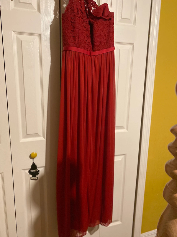 Red one  shoulder maxi dress 1