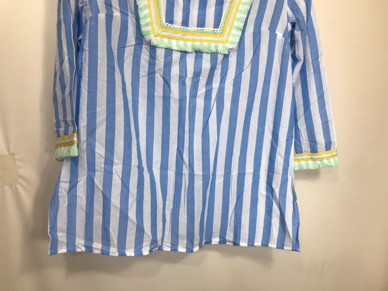 2 Crown & Ivy Blue Striped Blouse Size small 3