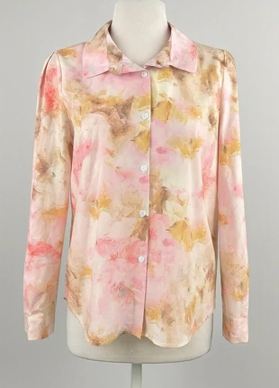 Pink Abstract Print Long Sleeve Collared Button Up Blouse Women's Size XL, condition: Very good, size: XL / UK 20-22, £2.00, £2.80 includes Buyer Protection