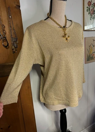 Petit top en soie doré pailleté vintage taille 38/40, merk: Vintage, staat: Goed, maat: M / 38 / 10, € 10,00, € 11,20 inclusief Kopersbescherming Pro