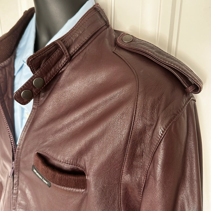 VTG 1980s Red Brown Leather Members Only Jacket - Size 44