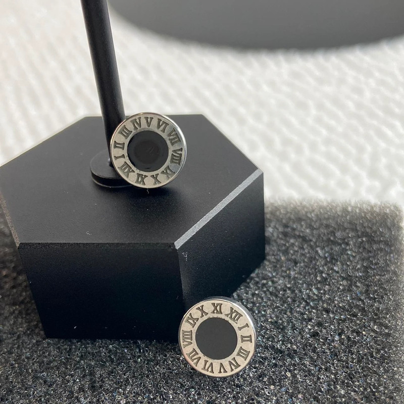 Roman Numeral Stud Earrings for Men Women 5