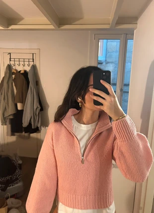 Pull zipé rose, marque: Boutique indépendante, état: Très bon état, taille: XS / 34 / 6, 12,00 €, 13,30 € Protection acheteurs incluse
