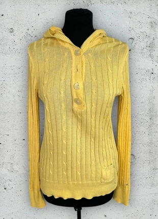 Pull torsadé à capuche jaune Tommy Hilfiger taille M 38 10, marke: Tommy Hilfiger, zustand: Sehr gut, größe: M / 38 / 10, 3,00 €, 3,85 € beinhaltet Vinted-Käuferschutz Pro