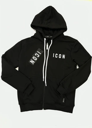 Icon Felpa con Zip Hoodie White Bianco Black Nero Sweather con Ricamo Logo Taglia L, marke: ICON, zustand: Neu, mit Etikett, größe: L, 89,90 €, 95,10 € beinhaltet Vinted-Käuferschutz Pro