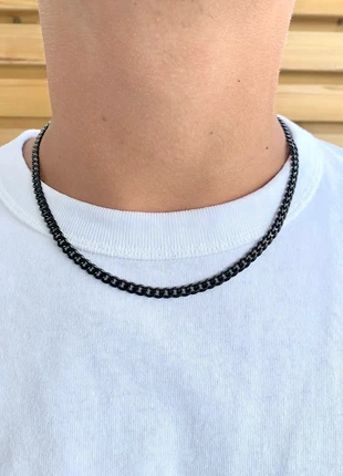 Chaine noire maille cubaine, Chaîne noire acier inoxydable, brand: sans marque, condizioni: Ottime, €13.00, €14.35 include la Protezione acquisti Pro