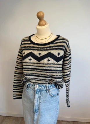 Pull sweat col rond Ralph Lauren motif couleur bleu marine beige taille L femme, marca: Ralph Lauren, estado: Muy bueno, tamaño: L / 40 / 12, 22,00 €, 23,80 € Protección al comprador incluida