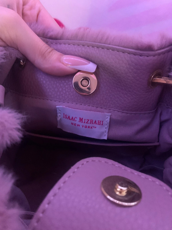 Lavender/Lilac fluffy Isaac Mizrahi purse 4