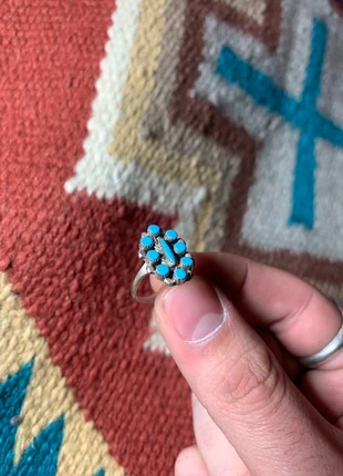 Bague turquoise navajo fleur vintage southwest argent western, brand: Navajo, condition: New without tags, size: 16.9 mm Ø, €49.00, €52.15 includes Buyer Protection Pro