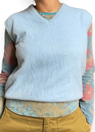 90s vintage light blue unisex sleeveless sweater, marque: Vintage, état: Très bon état, taille: M / 38 / 10, 12,00 €, 13,30 € Protection acheteurs incluse