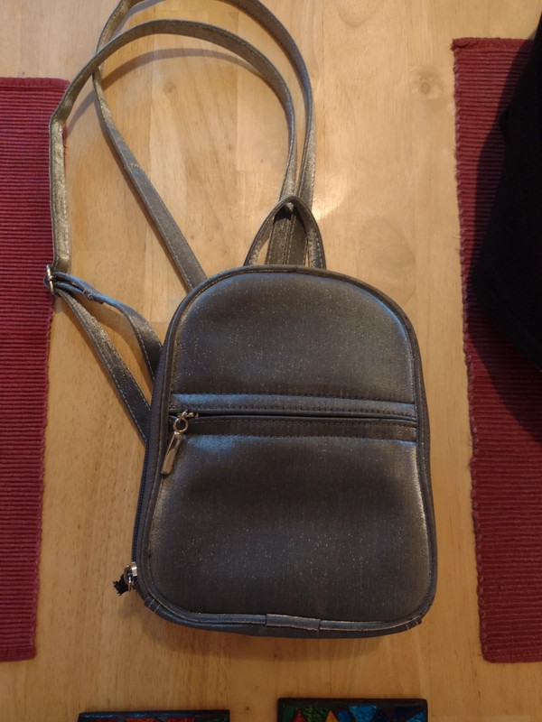 Silver mini store backpack