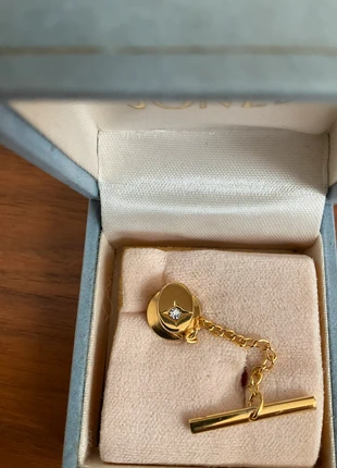 Gold Colour Tie Pin with Diamanté, brand: Ernest Jones, condition: Very good, £5.00, £5.95 includes Buyer Protection